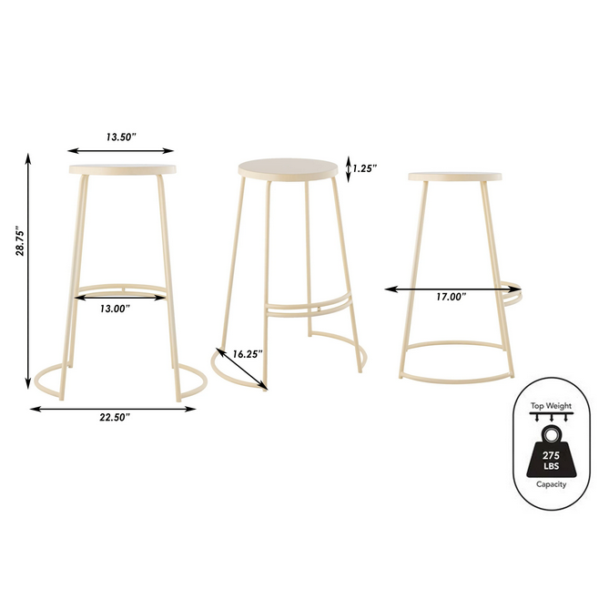 MARIYCH Round Bar Table w/ JONATHAN Y Stool Set