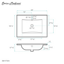 Swiss Madison 24" Rectangular Ceramic Vanity Top Sink with Single Faucet Hole