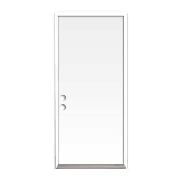 RELIABILT 32 x 80 in Steel Fiberglass RH inswing Prehung Front Door Insulating core