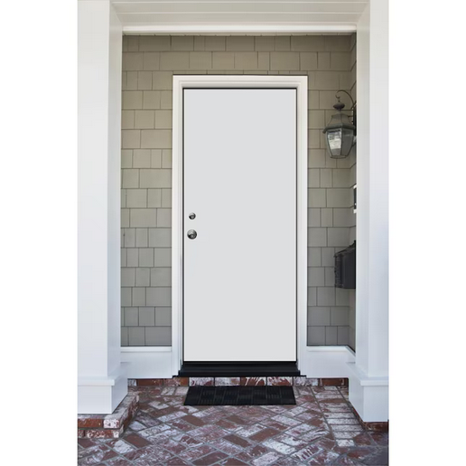RELIABILT 32 x 80 in Steel Fiberglass RH inswing Prehung Front Door Insulating core