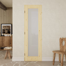 JUJUBON 24-in x 80-in Natural Solid core 1-panel Frosted Glass