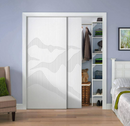 CALHOME 72" x 80" Hollow Core White Painted Composite MDF Interior Double Closet Sliding Doors