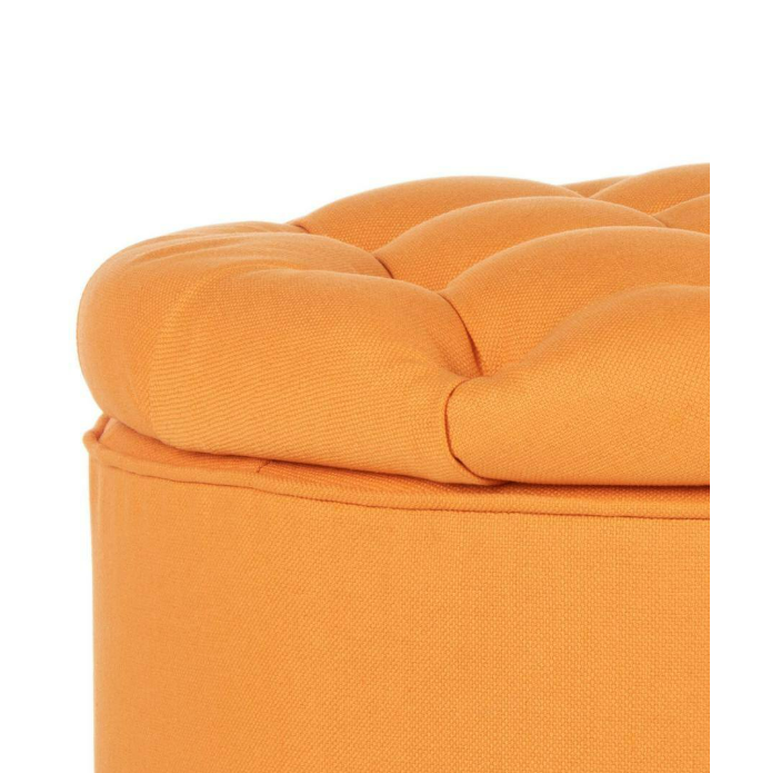 Safavieh Amelia Tangerine Tufted Storage Ottoman