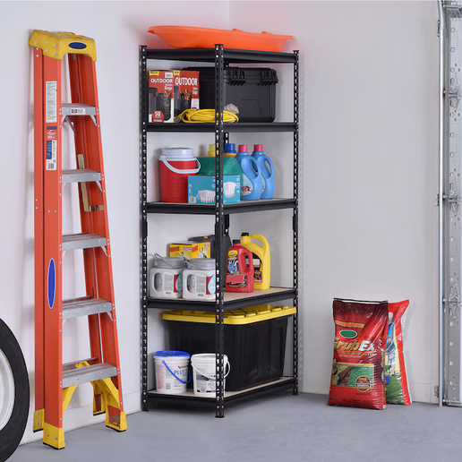 Muscle Rack 5 -Tier Heavy Duty Black Metal Utility shelving unit ( 36-in W x 72-in H)