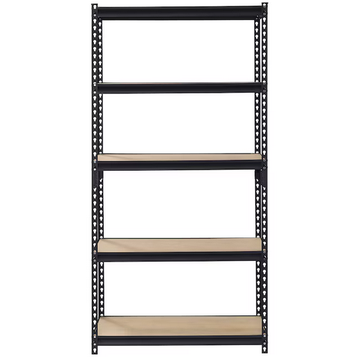 Muscle Rack 5 -Tier Heavy Duty Black Metal Utility shelving unit ( 36-in W x 72-in H)