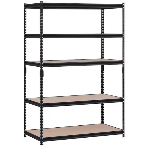Muscle Rack 5 -Tier Heavy Duty Black Metal Utility shelving unit ( 48-in W x 72-in H
