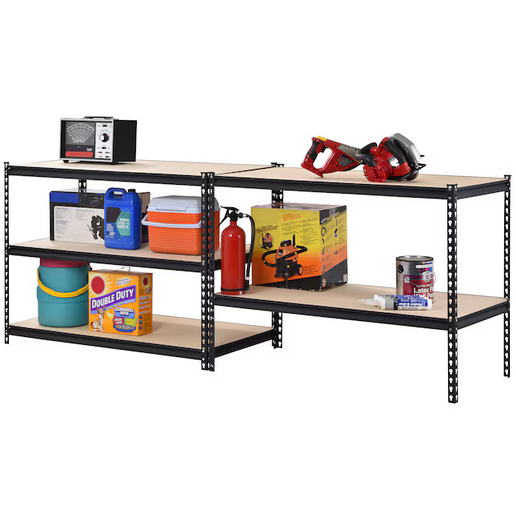 Muscle Rack 5 -Tier Heavy Duty Black Metal Utility shelving unit ( 48-in W x 72-in H