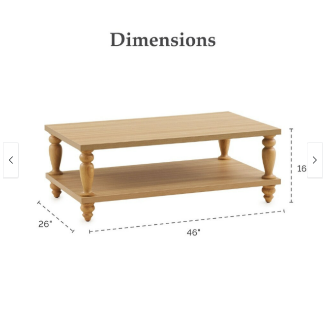 Abbott Wood Coffee Table, Light Oak