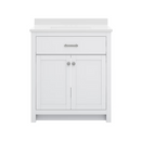 CRAFT + MAIN Reese 30-in White Single Sink Bathroom Vanity w/ White Cultured Marble Top