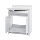CRAFT + MAIN Reese 30-in White Single Sink Bathroom Vanity w/ White Cultured Marble Top