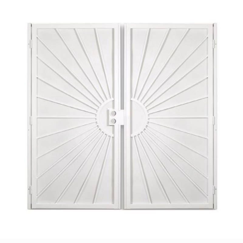 RELIABILT Sunset 64" x 81" White Steel Surface mount Universal/Reversible Double Security Door