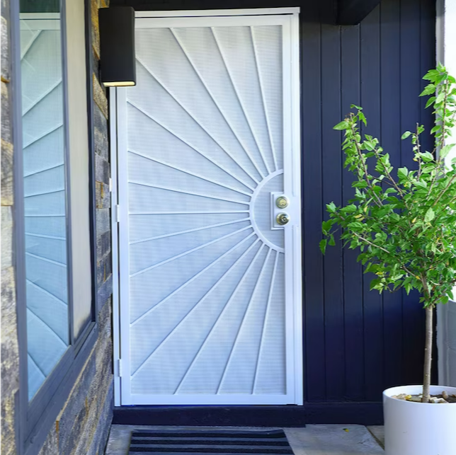 RELIABILT Sunset 64" x 81" White Steel Surface mount Universal/Reversible Double Security Door