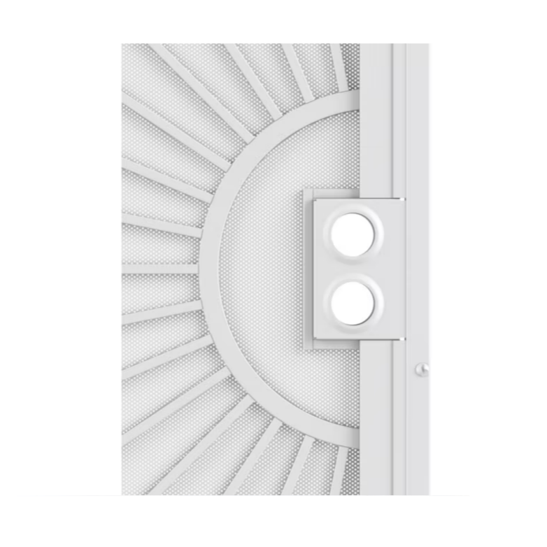 RELIABILT Sunset 64" x 81" White Steel Surface mount Universal/Reversible Double Security Door