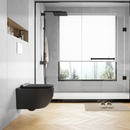 Eridanus Hampton Matte Black D-shape Wall-hung Dual Slow Close Toilet