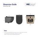 Eridanus Hampton Matte Black D-shape Wall-hung Dual Slow Close Toilet