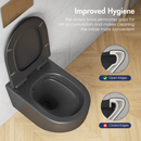 Eridanus Hampton Matte Black D-shape Wall-hung Dual Slow Close Toilet