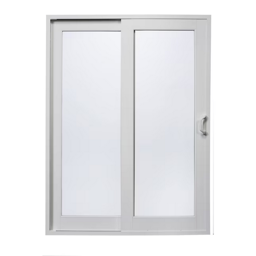 Energy Guide  Milgard V400 Tuscany Series 68" x 93" Jamb White Vinyl Left-hand Sliding Patio Door Glass