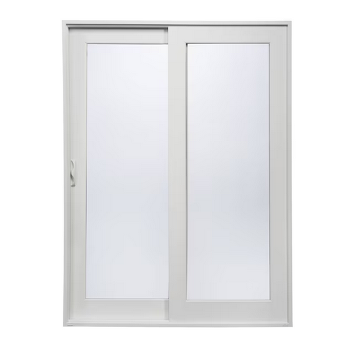Energy Guide  Milgard V400 Tuscany Series 68" x 93" Jamb White Vinyl Left-hand Sliding Patio Door Glass
