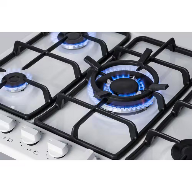 Summit Appliance 27 in. Gas Cooktop in White with 5 Burners including Power Burner