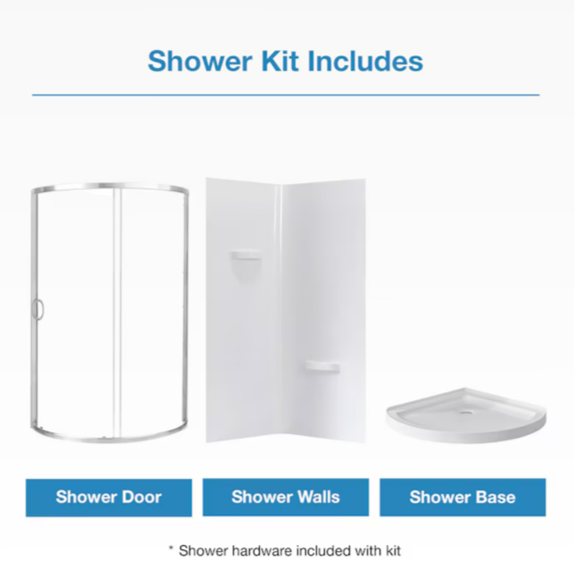 Ove Decors 32" Breeze Clear Shower Kit - Satin Nickle