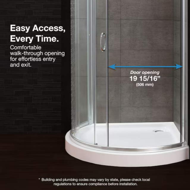 Ove Decors 32" Breeze Clear Shower Kit - Satin Nickle