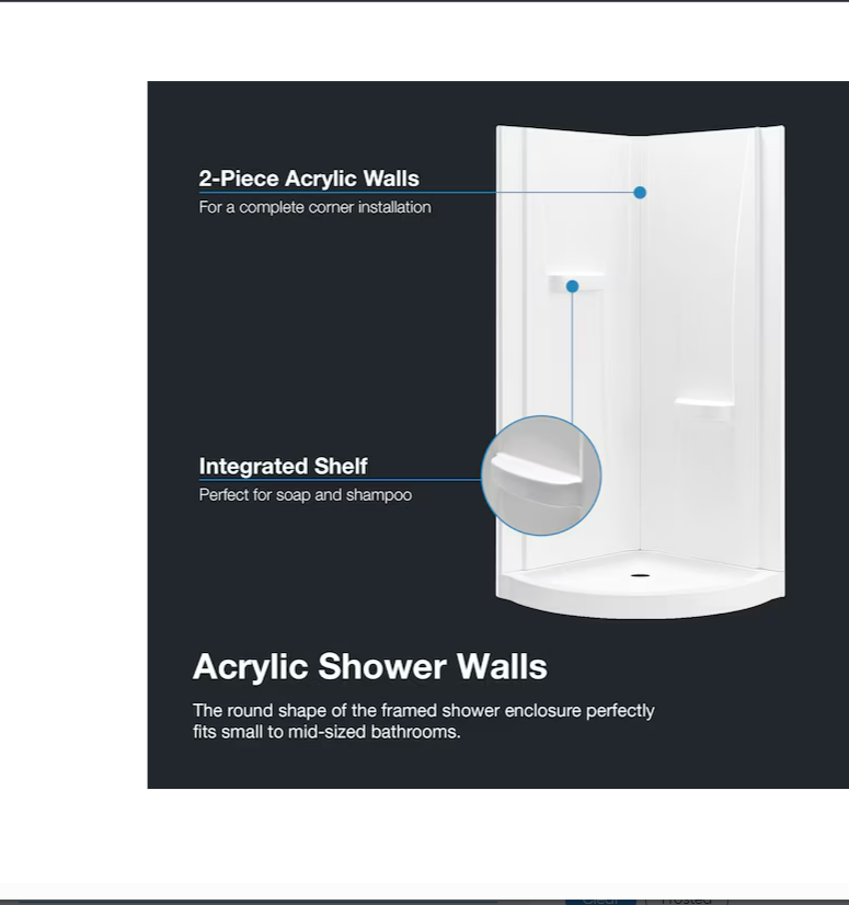 Ove Decors 32" Breeze Clear Shower Kit - Satin Nickle