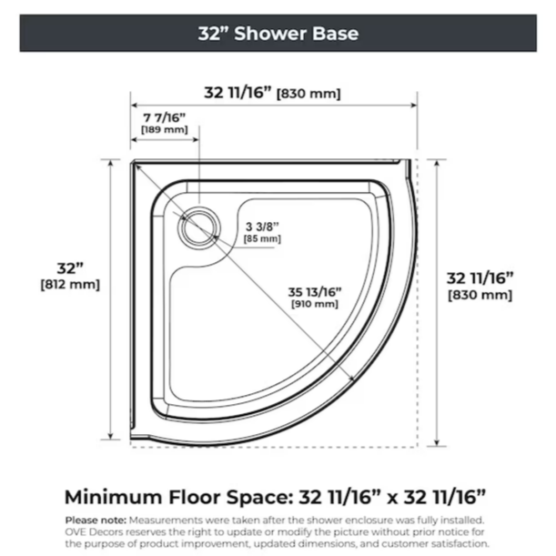 Ove Decors 32" Breeze Clear Shower Kit - Satin Nickle