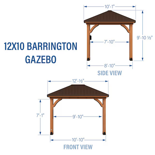 Backyard Discovery 10-ft x 12-ft Barrington Brown Gazebo with Hardtop Roof