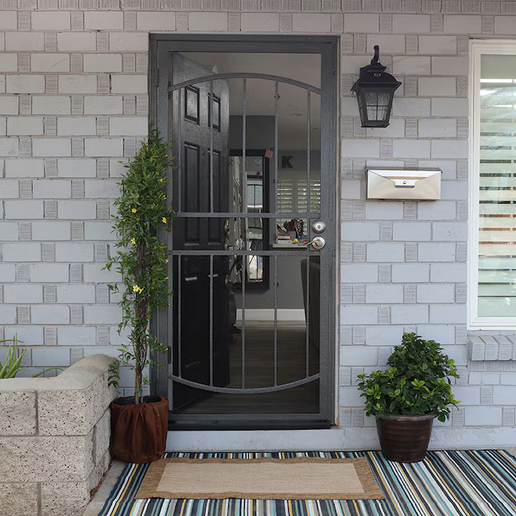 RELIABILT Gibraltar 36" x 81" Bronze Steel Surface mount Reversible Brown Security Door