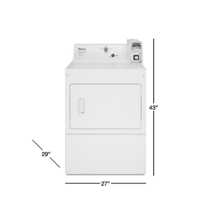 Whirlpool 7.4 cu. ft. 120-Volt White Commercial Gas Vented Dryer