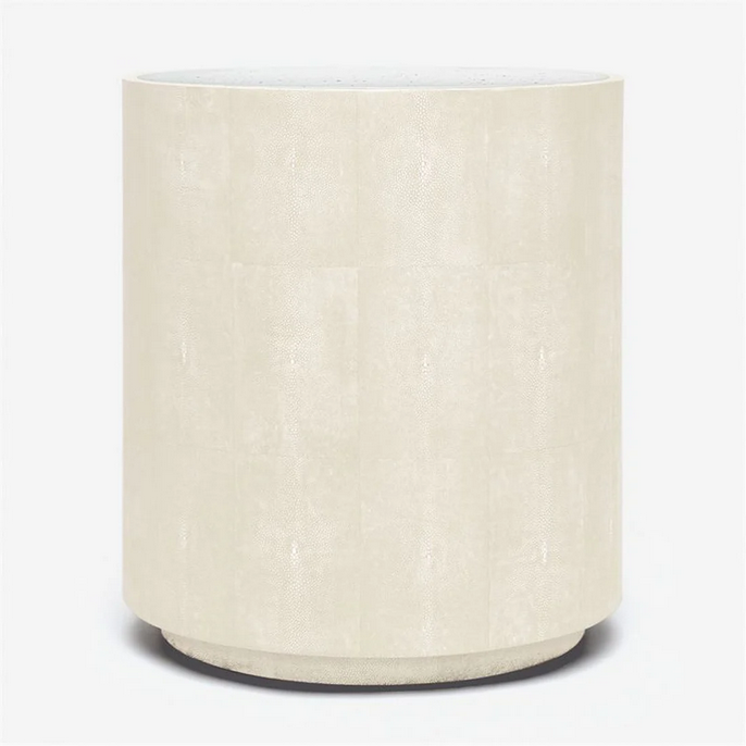 Made Goods Cara Realistic Faux Shagreen Side Table White