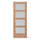 JELD-WEN 36"x80" Unfinished Equal Frosted Glass/Wood Solid Single Barn Door (Hardware Not Included)