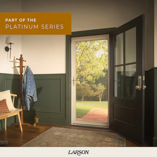 LARSON Platinum Secure Screen 35.5" x 81" Aluminum Surface mount Right Hand Security Door