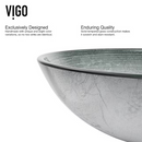 VIGO Simply Glass 17-in Vessel Round Modern Simply Silver Bathroom Sink