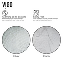 VIGO Simply Glass 17-in Vessel Round Modern Simply Silver Bathroom Sink