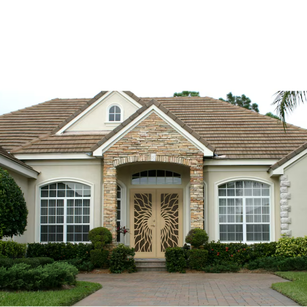 TITAN Premium Aluminum 72" Right-hand outswing Surface Mount Double Security Screen Door