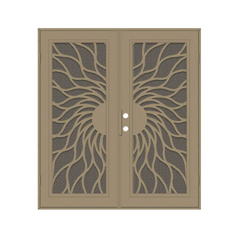 TITAN Premium Aluminum 72" Right-hand outswing Surface Mount Double Security Screen Door