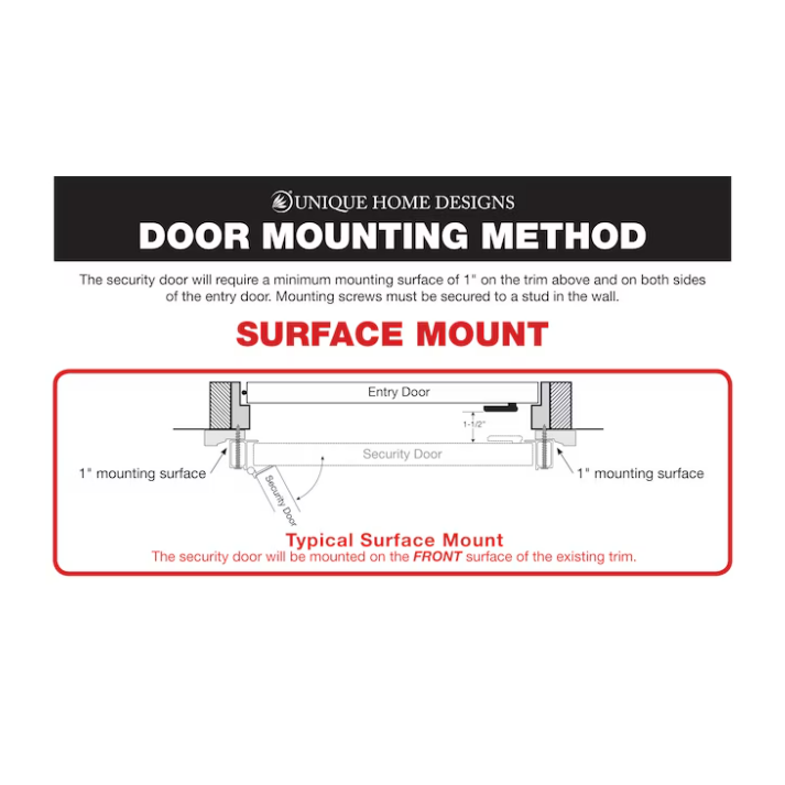 TITAN Premium Aluminum 72" Right-hand outswing Surface Mount Double Security Screen Door