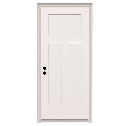 MMI DOOR 36"x 90" 3-panel Craftsman Right Hand Primed Prehung Door