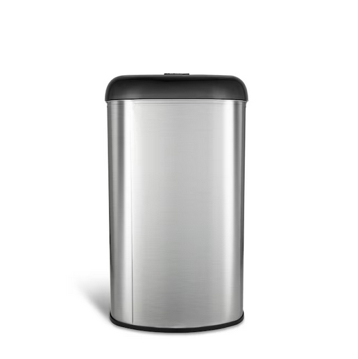 NINESTARS 50 Liter Silver Steel Indoor/Outdoor Kitchen Lidless Trash Can