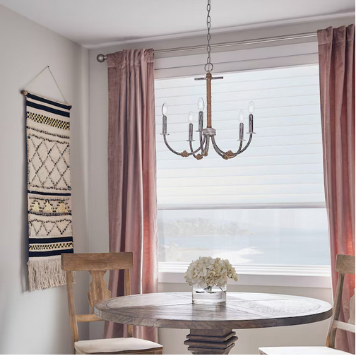 Kichler Minnow 5 -Light Distressed White Coastal Chandelier