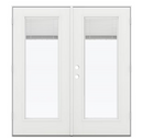JELD-WEN 72" x 80" Jamb White Fiberglass Left-hand outswing French Patio Door w/Blinds