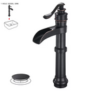 BWE Oil Rubbed Bronze Vessel 1-handle WaterSense Waterfall Handle with Drain