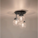 Kichler Strabo 3 -Light 12-in Black Semi Flush Mount Light