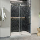 allen + roth Bennet Satin Nickel 57"-60"W x 78.74"H Frameless Clear Glass Sliding Shower door