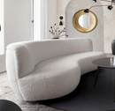 Curved Sofa in White Finish by Diamond Sofa
