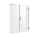 ANZZI Consort series Brushed nickel 60-in W x 72-in H Frameless Clear Glass Hinged Shower door