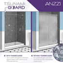 ANZZI Consort series Brushed nickel 60-in W x 72-in H Frameless Clear Glass Hinged Shower door