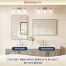 Keonjinn  30"W x 36"H Rectangle Brushed Nickel Framed Wall Mirror