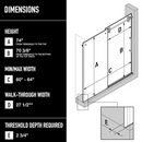 VIGO Elan Chrome 60"W x 74"H Frameless Clear Glass Sliding Shower door